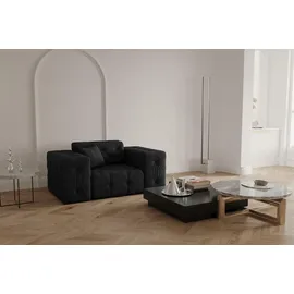 Fun Möbel Sessel Chantal Opera Velvet 121 x 78 x 96 cm Schwarz mit Zierkissen