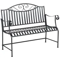 Outsunny Gartenbank Sitzbank Parkbank Armlehne für Garten Balkon Terrasse