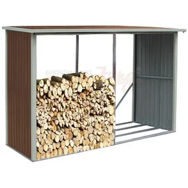 DEMA Kaminholzregal Metall 303 x 111,5 x 188 cm Beige
