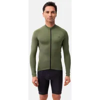 Danish Endurance Langarmshirt Aero LS Cycling Jersey in oliv | Gr.: XXL