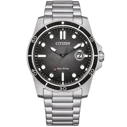 Citizen AW1816-89E Eco-Drive Solar Herrenarmbanduhr Stahl/Schwarz