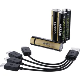 Verico LoopEnergy Pro, AA Mignon 1,5 V, 2220 mAh, USB-C 4er-Pack