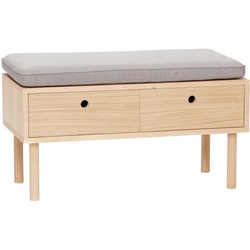 Hübsch Interior - Bank mit Kissen und 2 Fächern, L 85 cm / Eiche