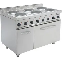 Saro Elektroherd mit Backofen E7/CUET6LE, Edelstahl 423-1085 , 1 Elektroherd mit Backofen