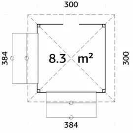 Palmako Marktstand Bianca Set105 Transparent Tauchgrundiert 300 cm x 300 cm FSC®