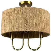 Relaxdays 2-flammige Deckenlampe rund braun