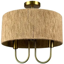 Relaxdays 2-flammige Deckenlampe rund braun