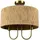 Relaxdays 2-flammige Deckenlampe rund braun