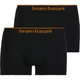 bruno banani Herren Boxershorts, »Short / Pant - 2er Pack Quick Access Unterhose, einfarbig, Baumwolle Schwarz M