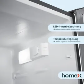 Homex CFS1110-S  Kühl-Gefrierkombination (173 l, 1425 mm hoch, Silber)