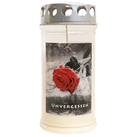 Jeka Gedenkkerze Unvergessen 170 x 75 mm weiß