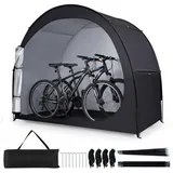 COSTWAY Auto-Faltgarage, Fahrradgarage mit Reißverschlusstür, 210x123x171cm schwarz 123 cm x 210 cm x 171 cm