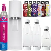 Wassersprudler SodaStream Terra White + 2 Flaschen, Weiß, 1L + 1 Flasche, Weiß, 0,5L + Bolero - Weiß