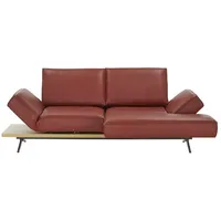 KOINOR Ecksofa Echtleder Phoenix ¦ rot ¦ Maße (cm): B: 240 H: 116 T: 132