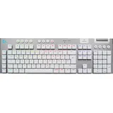 Logitech G915 X LIGHTSPEED Double-Shot-PBT-Tastenkappen, für PC/Mac, Gaming-Tastatur, kabellos, Weiß