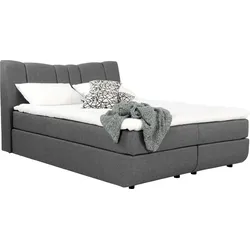 Boxbett INOSIGN "Hailey", grau, B:167cm L:222cm, Komplettbetten, Boxspringbett, neues Kopfteil- aufwendig gepolstert