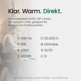 Spectrum LED-Leuchtmittel 6W GU10 410 lm Neutralweiß 4000K