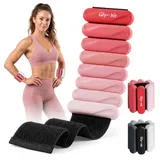 Glymnis Gewichtsmanschetten Fuß, Ankle Weights für Männer Frauen 2er-Set (je 0.9 kg), Gewichte für Beine und Arme, Handgelenk Gewichte&Knöchelgewichte für Pilates, Yoga, Aerobic, Walking, Rosa