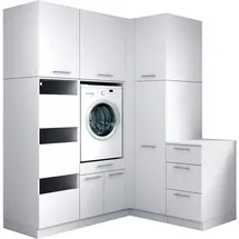 laundreezy Mehrzweckschrank-Set 186 x 238 x 68 cm Weiß