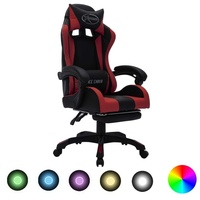 VidaXL Gaming-Stuhl mit RGB LED-Leuchten Weinrot Schwarz Kunstleder