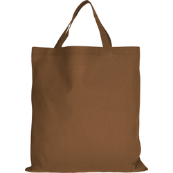 Baumwolltasche - OEKO-TEX 100 zertifiziert | mit zwei kurzen Henkeln | 38x42cm | Jutebeutel | Einkaufstasche | unbedruckt, braun