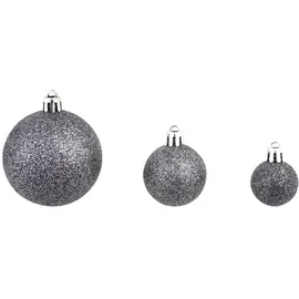 vidaXL 100-tlg. Weihnachtskugel-Set 3/4/6 cm Weiß/Grau