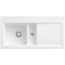 Villeroy & Boch Subway 60 links stone white + Handbetätigung + Lochbohrungen