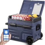 AAOBOSI 45L Kompressor Kühlbox, Auto Kühlbox Mit WiFi-APP-Steuerung USB-Anschluss, 12/24 V und 100-240 V Kühlbox mit Kompressor bis -20 °C für Auto, LKW, Boot, Reisemobil, Camping