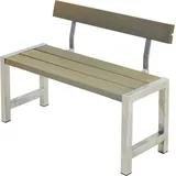 PLUS Cafebank mit Rücklehne 127x50x75/45 cm Druckimpräg. RAL 7023 Graubraun