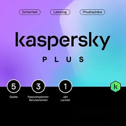 Kaspersky Plus | 5 Geräte | 1 Jahr | Antivirus-Sicherheit | Nachfolger von Kaspersky Internet Security