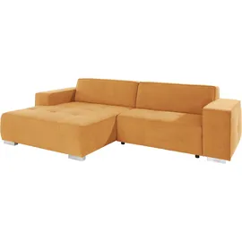 Home Affaire Ecksofa "Sapporo L-Form", gelb (mais), B:293cm H:78cm T:172cm, Struktur fein (100% Polyester);Luxus-Microfaser weich (90% Polyester, 10% Polyacryl);Struktur imprägniert (100% Polyester), Sofas, Ecksofa, wahlweise Bettfunktion oder Sitztiefenverstellung,