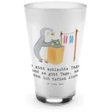 Mr. & Mrs. Panda Glas Pinguin Kerzenziehen - Transparent - Geschenk, Sport, Latte Macchiato, Premium Glas, Edles Matt-Design