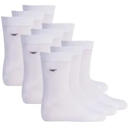 TOM TAILOR Unisex Kinder Socken, 9er Pack - Strümpfe, Baumwolle, Logo, einfarbig Weiß 23-26