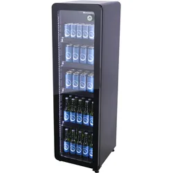 Gastro-Cool - Retro Glastürkühlschrank - elegant - schwarz / 140l - GCGD135