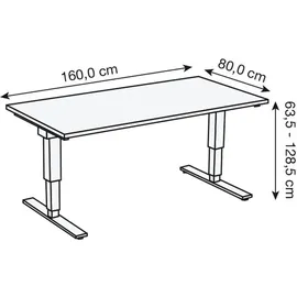 Hammerbacher Schreibtisch XDSM16/N/S braun