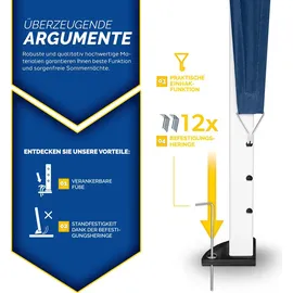 tillvex Faltpavillon 3 x 6 m Blau