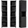 [en.casa] Skelbolu Hochschrank 140 x 30 x 25 cm Schwarz Metall/MDF/Spanplatte