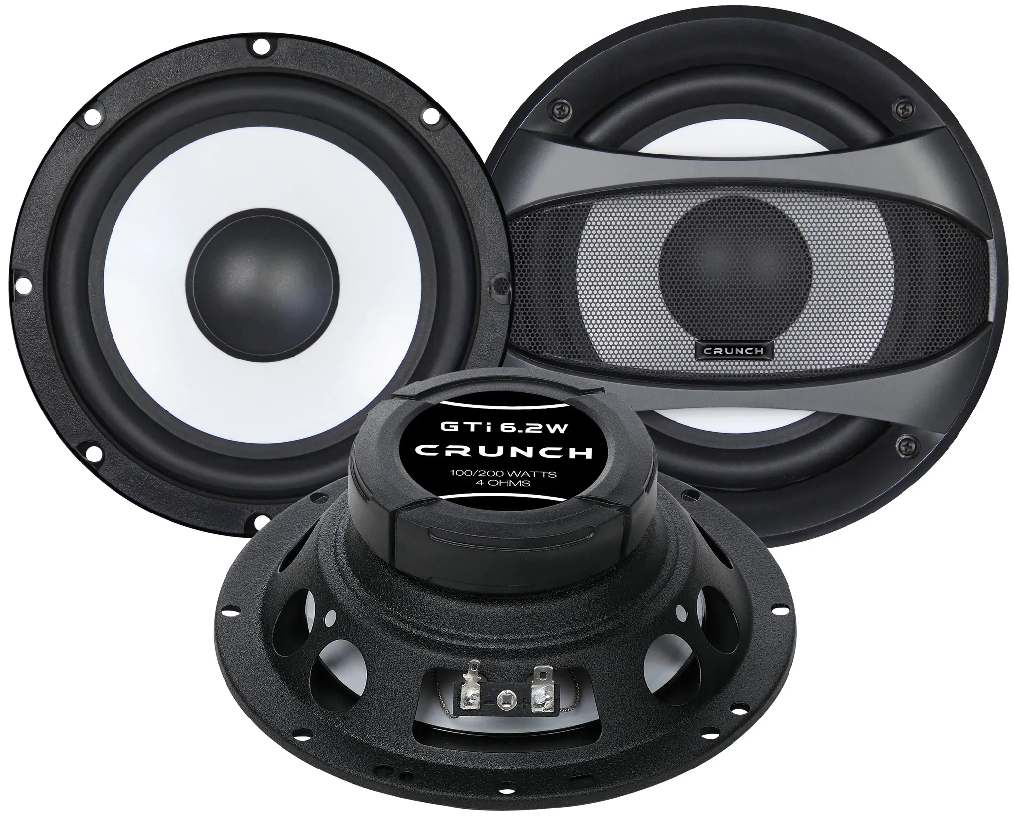 CRUNCH Subwoofer Set GTI-6.2W Auto Gehäuse Bassrolle Bassbox Röhre 100/200 Watt