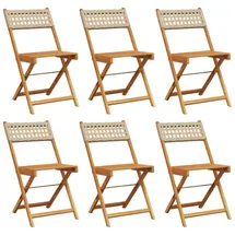 vidaXL Gartenstuhl 47 x 52,5 x 80 cm beige 6 St.