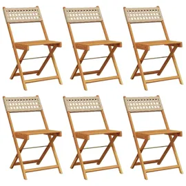 vidaXL Gartenstuhl 47 x 52,5 x 80 cm beige 6 St.