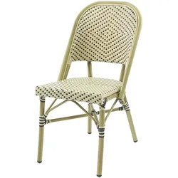 Essentials Paris Bistrostuhl Rattan – Bambus-Weiß/Schwarz