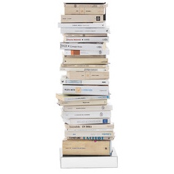 Opinion Ciatti Büchersäule Ptolomeo weiß, Designer Bruno Rainaldi, 75x25x25 cm