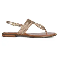 GEOX D Sozy Plus E Flat Sandal, DK Gold, 36 EU