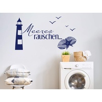 GRAZDesign Wandtattoo Badezimmer Leuchtturm maritim Muscheln Türaufkleber Fliesenaufkleber - 55x30cm / 071 grau