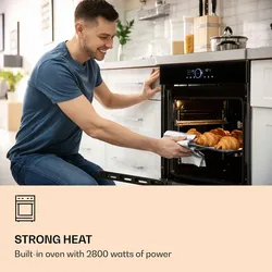 Klarstein Illuminosa Smart Einbaubackofen 2800W 11 Funktionen App-Steuerung Schwarz