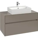 Villeroy & Boch Collaro Waschtischunterschrank C12500VM 100x54,8x50cm, Waschtisch mittig taupe