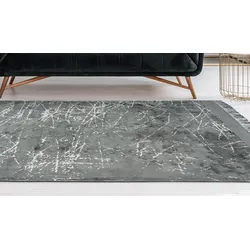 Teppich PADIRO "Dolce Vita 225", grau, B:120cm H:10mm L:170cm, Viskose, Teppiche, Modern bedrucktes Unikat, Trendige Verwaschung