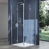SoGood doporro Eck-Duschkabine Eckdusche 80x80x190cm Duschabtrennung ESG-Sicherheitsglas Klarglas inkl. beidseitiger Easy-Clean-Beschichtung