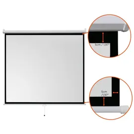 Celexon basic Rollo-Leinwand 135" | 240x240 cm 1:1 | ausziehbare Full-HD 4K Beamer-Leinwand für Heimkino oder Büro-Präsentationen | Projektionsl...
