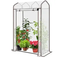 Sekey Gewächshaus Klein Tomatengewächshaus 150x100x50 cm, Mini Gewächshaus Folie Tomatenhaus Balkon Garten, Dachschräge Tomaten Foliengewächshaus Stabil Winterfest, Weiß